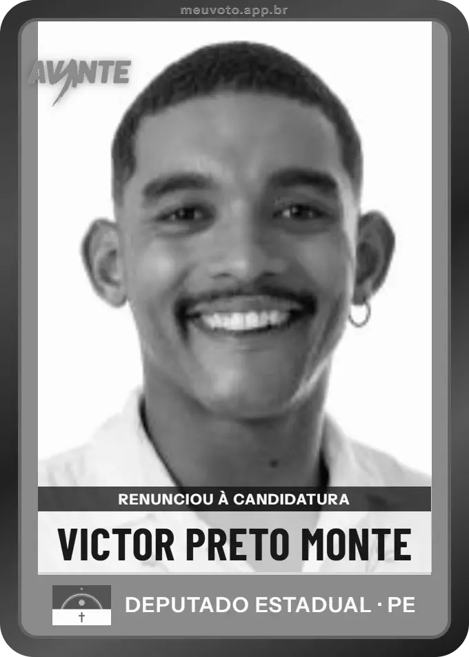 Carta de Victor Preto Monte, Avante. Renunciou à candidatura e não vai à urna.