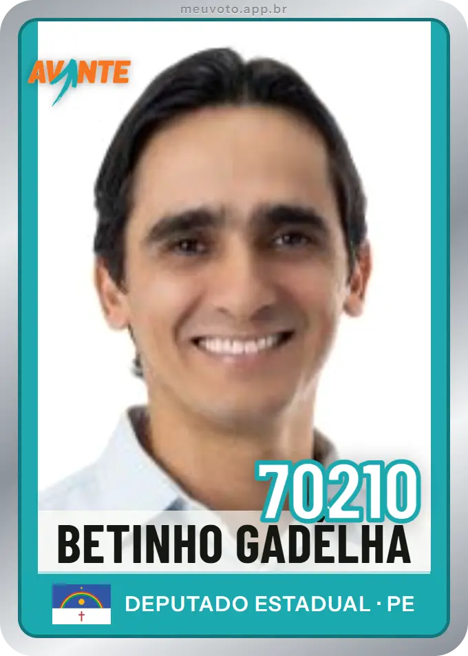 Carta de Betinho Gadêlha, número 70210, Avante