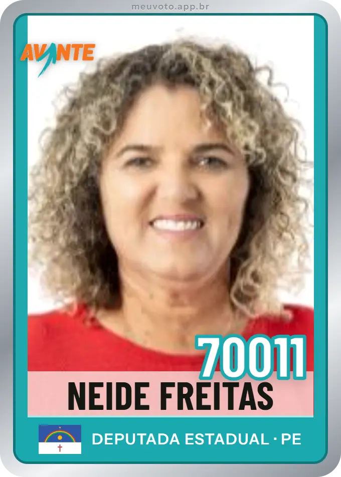 Carta de Neide Freitas, número 70011, Avante