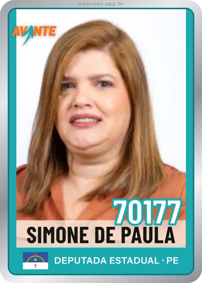 Carta de Simone de Paula, número 70177, Avante