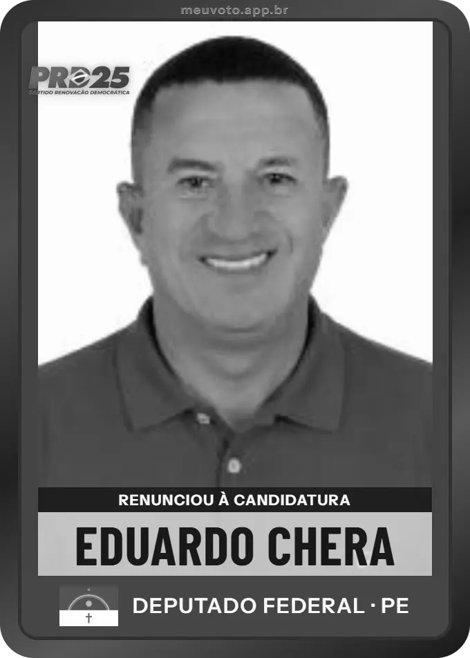 Carta de Eduardo Chera, PRD. Renunciou à candidatura e não vai à urna.