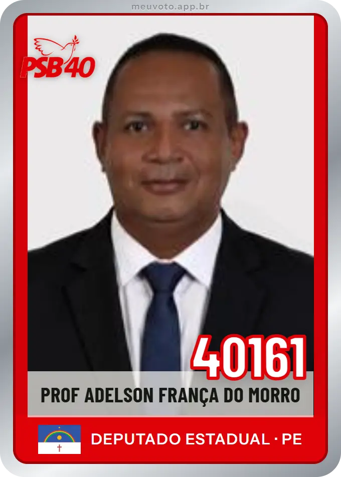 Carta de Prof Adelson França do Morro, número 40161, PSB