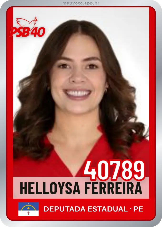 Carta de Helloysa Ferreira, número 40789, PSB