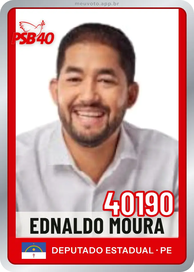 Carta de Ednaldo Moura, número 40190, PSB