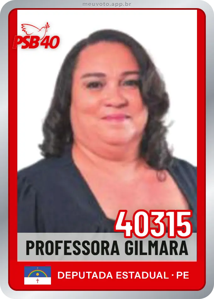 Carta de Professora Gilmara, número 40315, PSB
