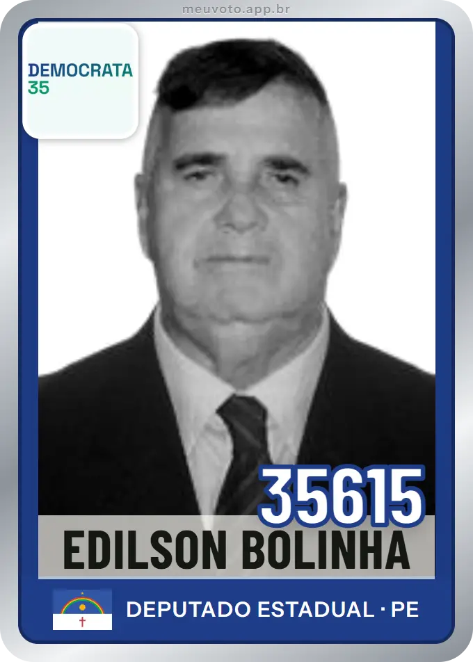 Carta de Edilson Bolinha, número 35615, Democrata