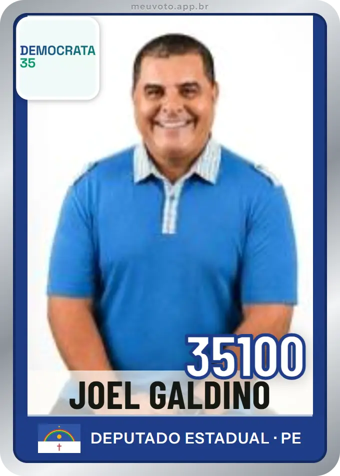 Carta de Joel Galdino, número 35100, Democrata