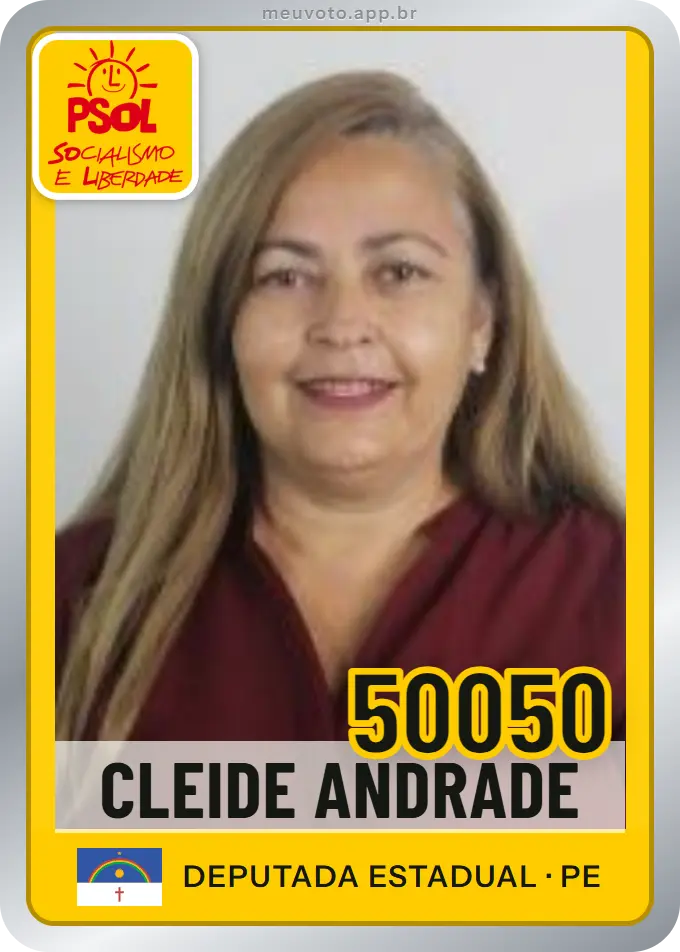 Carta de Cleide Andrade, número 50050, PSOL