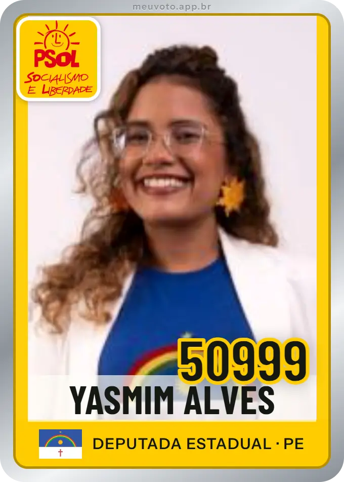 Carta de Yasmim Alves, número 50999, PSOL