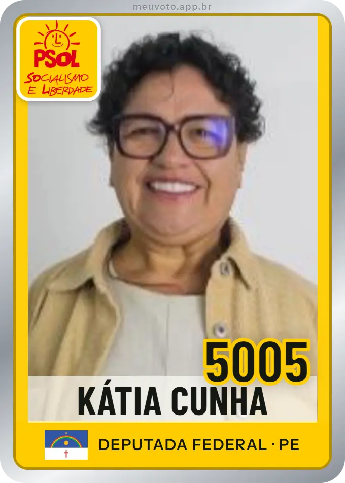 Carta de Kátia Cunha, número 5005, PSOL
