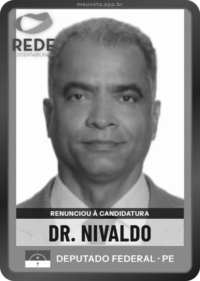 Carta de Dr. Nivaldo, Rede. Renunciou à candidatura e não vai à urna.
