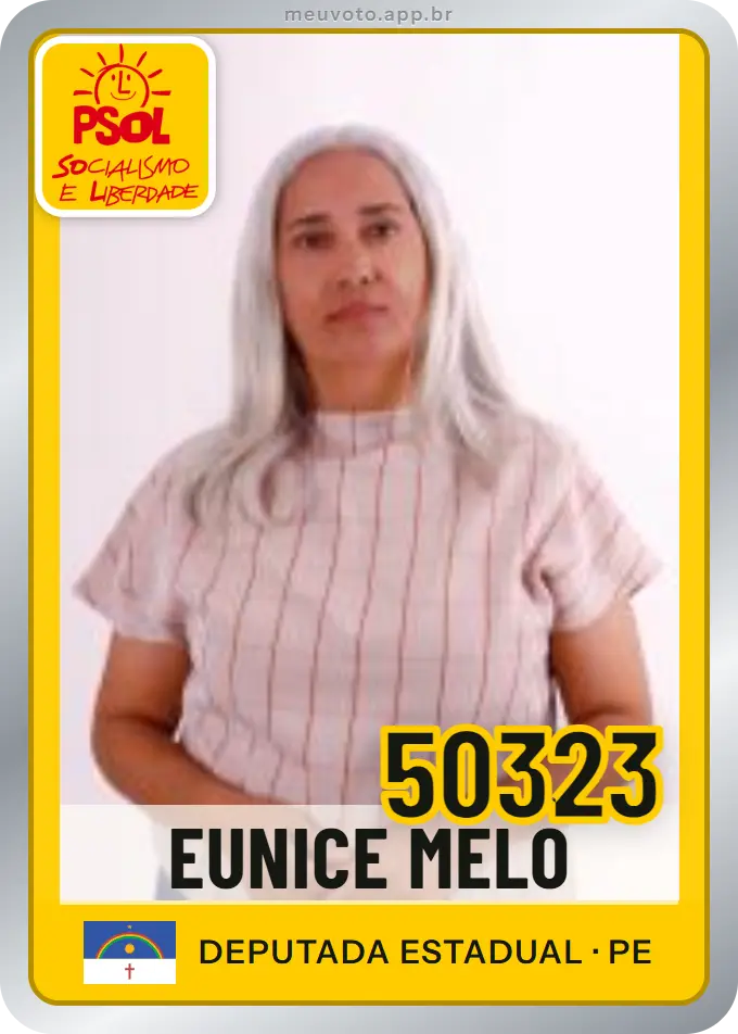 Carta de Eunice Melo, número 50323, PSOL