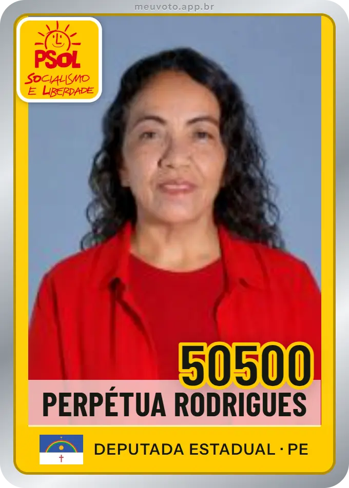 Carta de Perpétua Rodrigues, número 50500, PSOL
