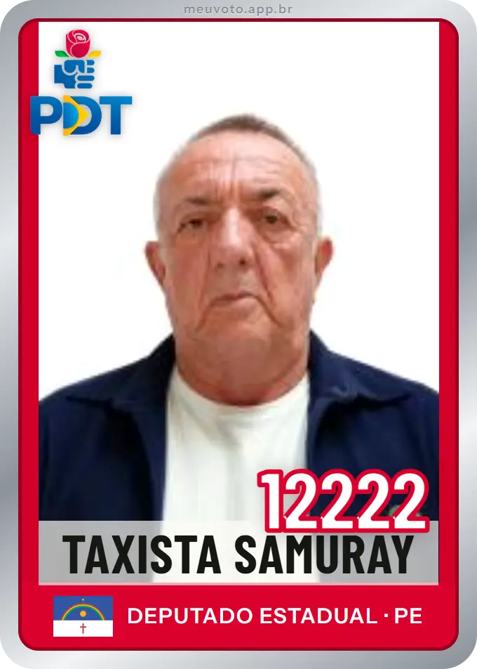 Carta de Taxista Samuray, número 12222, PDT