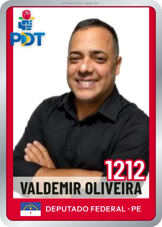 Carta de Valdemir Oliveira, número 1212, PDT