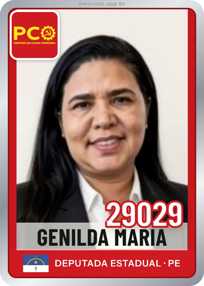 Carta de Genilda Maria, número 29029, PCO
