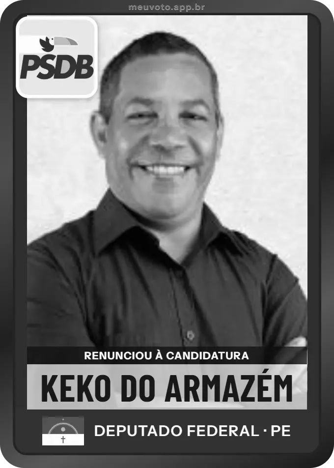 Carta de Keko do Armazém, PSDB. Renunciou à candidatura e não vai à urna.