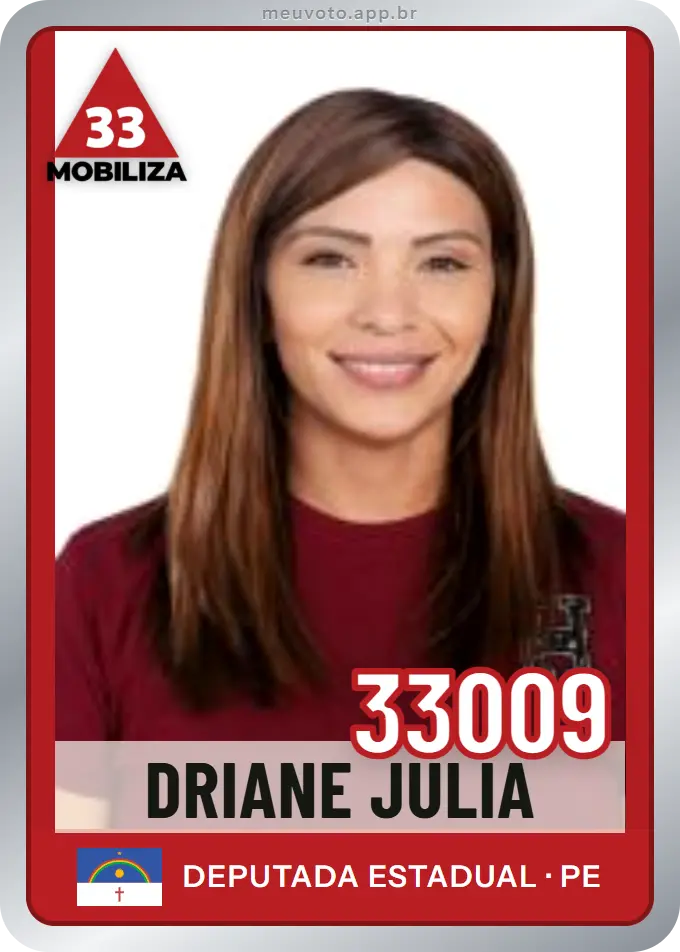 Carta de Driane Julia, número 33009, Mobiliza