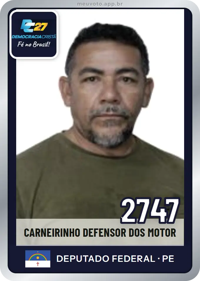 Carta de Carneirinho Defensor dos Motor, número 2747, DC