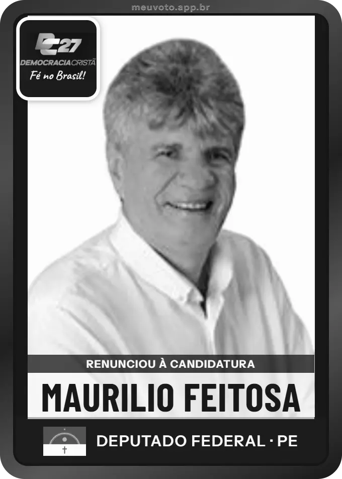 Carta de Maurilio Feitosa, DC. Renunciou à candidatura e não vai à urna.