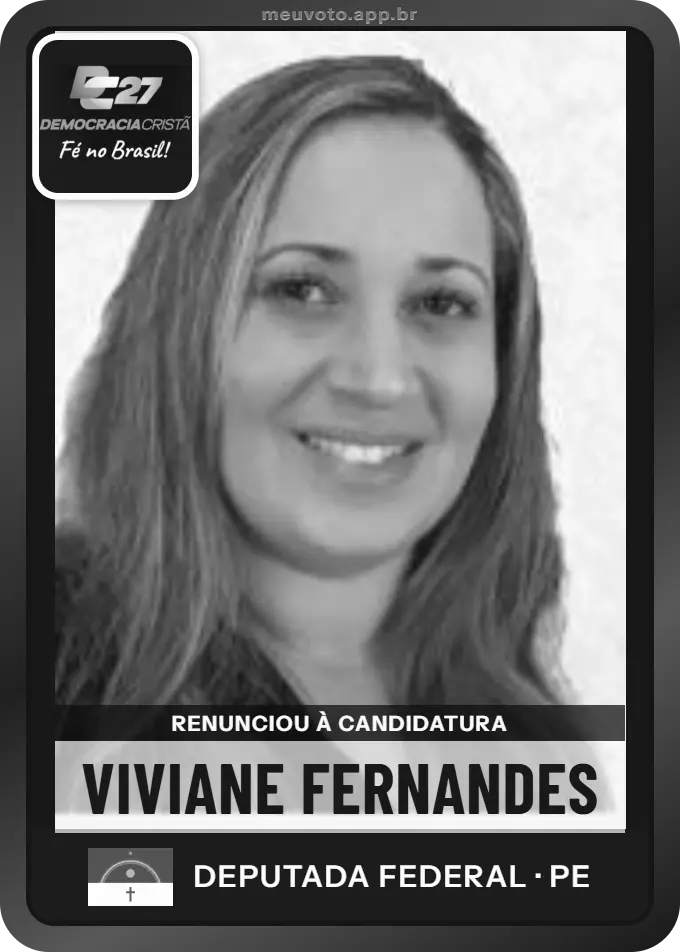 Carta de Viviane Fernandes, DC. Renunciou à candidatura e não vai à urna.