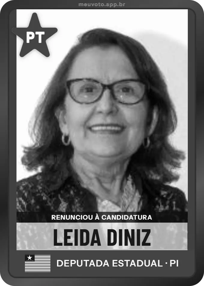 Carta de Leida Diniz, PT. Renunciou à candidatura e não vai à urna.
