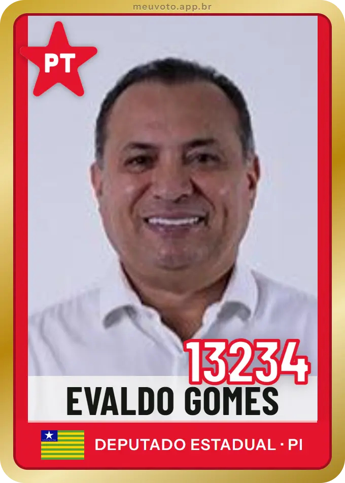Carta de Evaldo Gomes, número 13234, PT