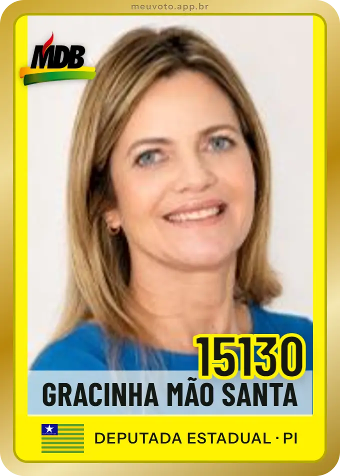 Carta de Gracinha Mão Santa, número 15130, MDB