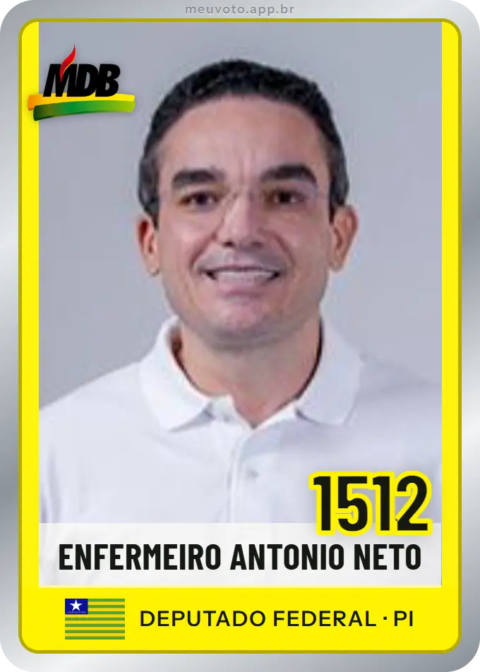 Carta de Enfermeiro Antonio Neto, número 1512, MDB