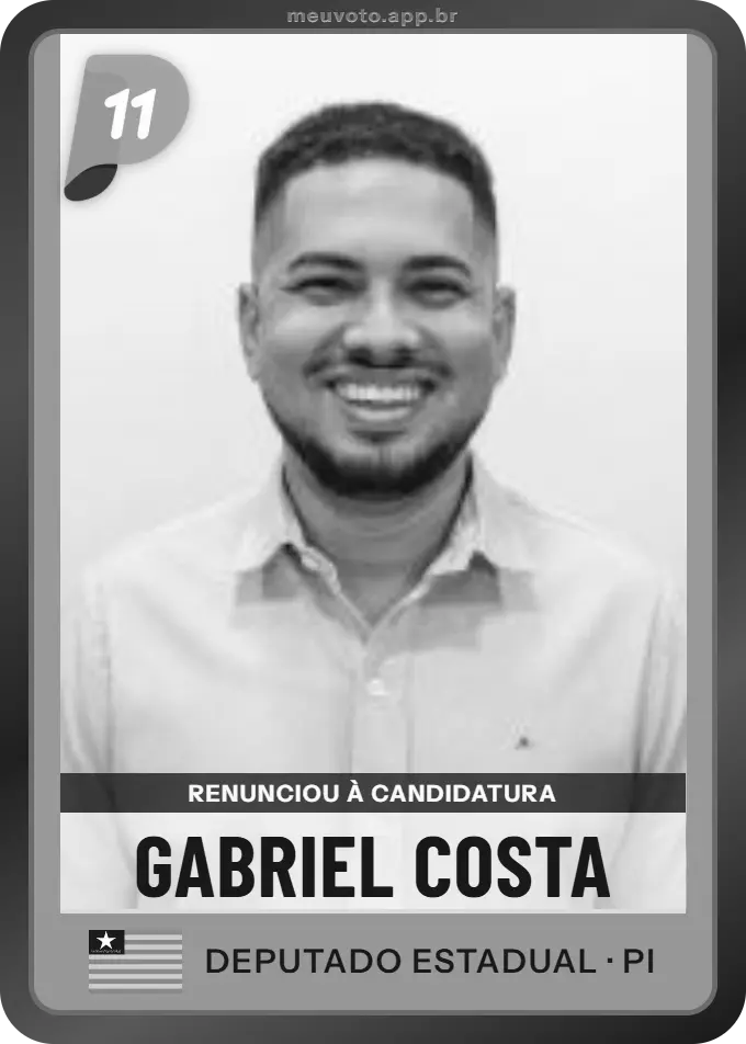 Carta de Gabriel Costa, PP. Renunciou à candidatura e não vai à urna.