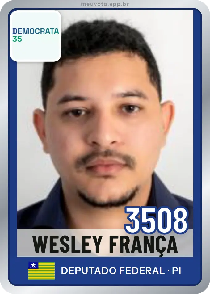 Carta de Wesley França, número 3508, Democrata