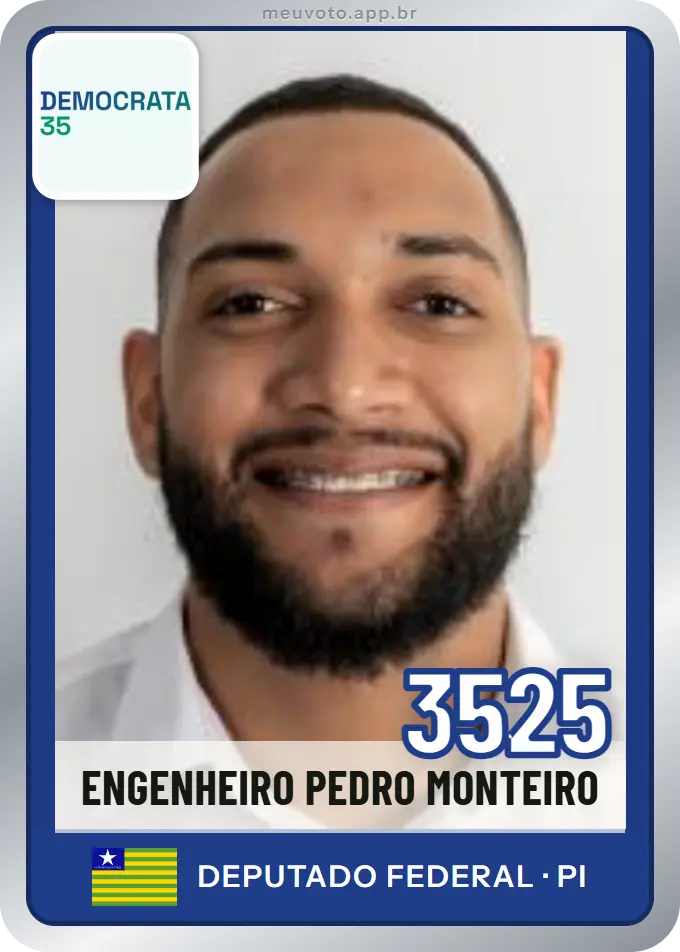Carta de Engenheiro Pedro Monteiro, número 3525, Democrata