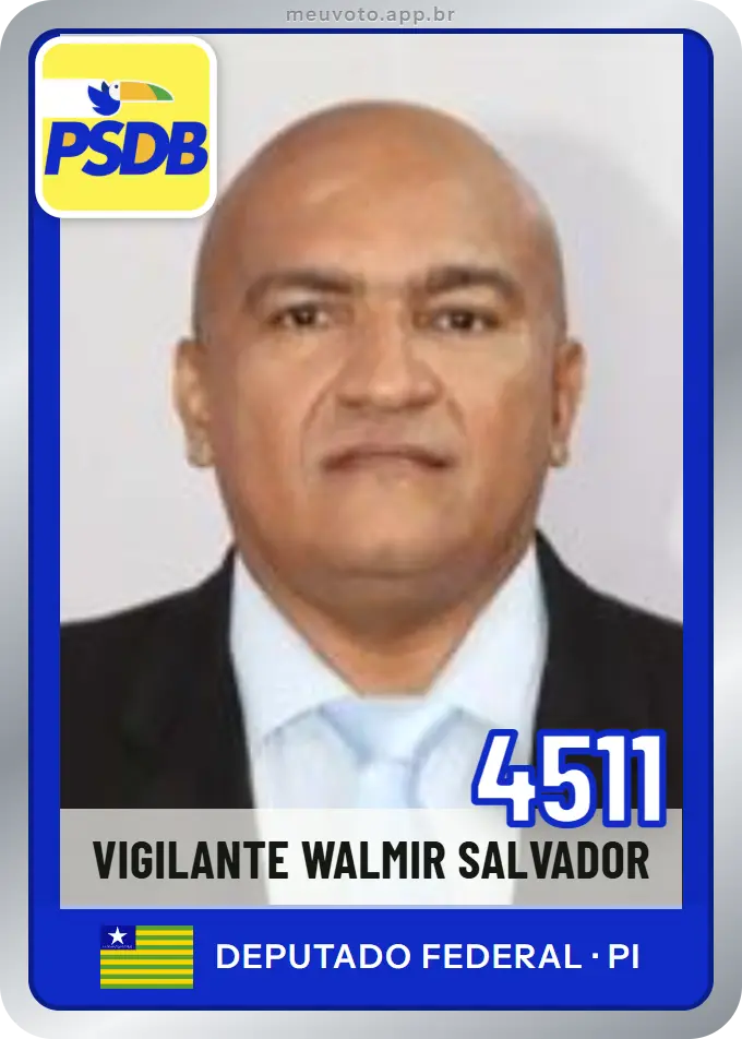 Carta de Vigilante Walmir Salvador, número 4511, PSDB
