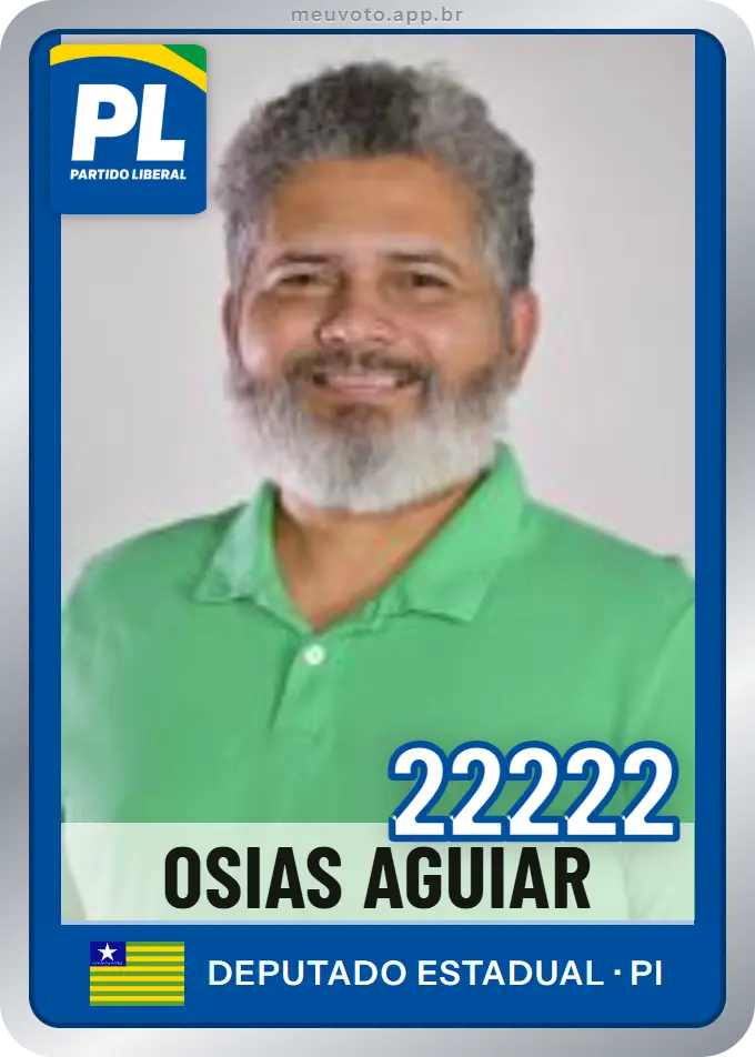 Carta de Osias Aguiar, número 22222, PL