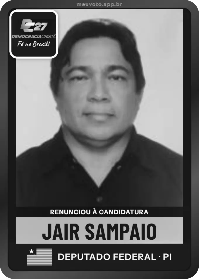 Carta de Jair Sampaio, DC. Renunciou à candidatura e não vai à urna.