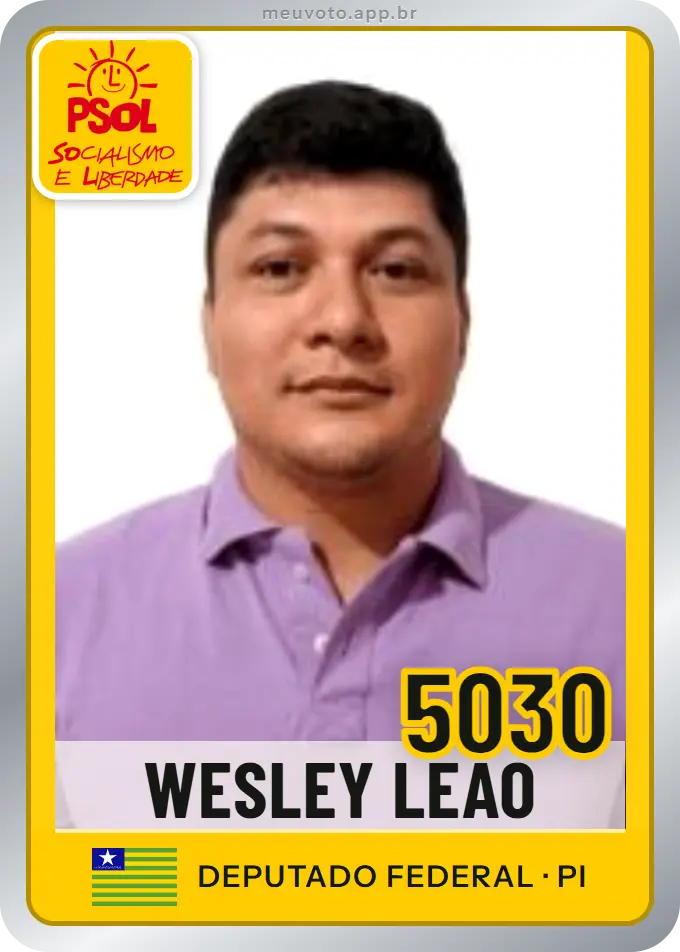 Carta de Wesley Leão, número 5030, PSOL