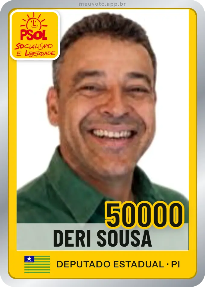 Carta de Deri Sousa, número 50000, PSOL