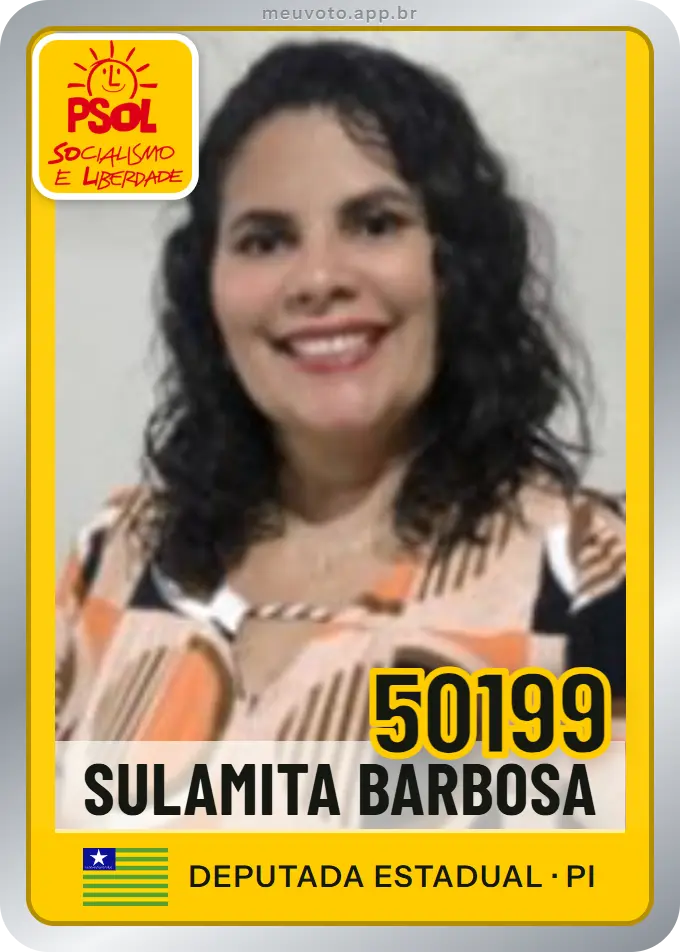 Carta de Sulamita Barbosa, número 50199, PSOL