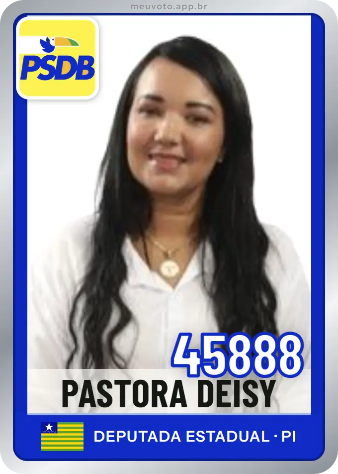Carta de Pastora Deisy, número 45888, PSDB