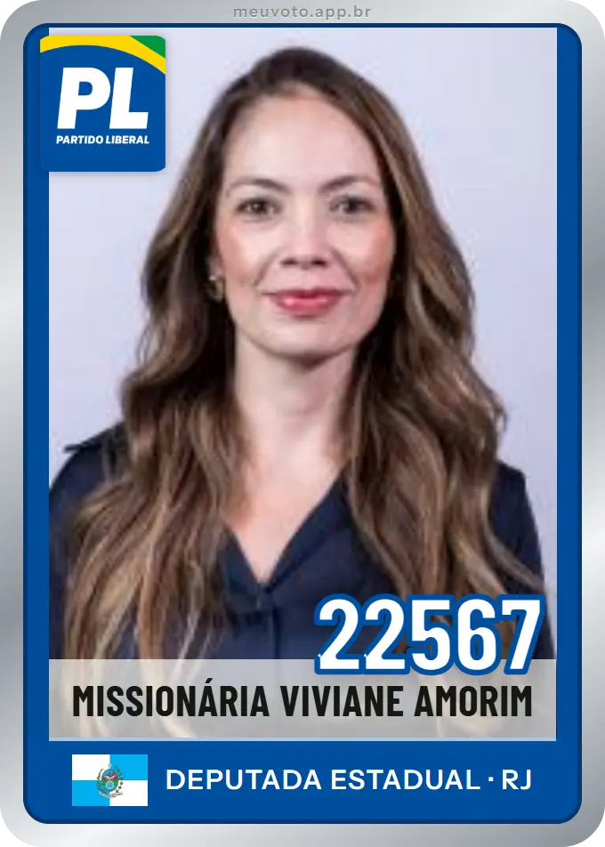 Carta de Missionária Viviane Amorim, número 22567, PL