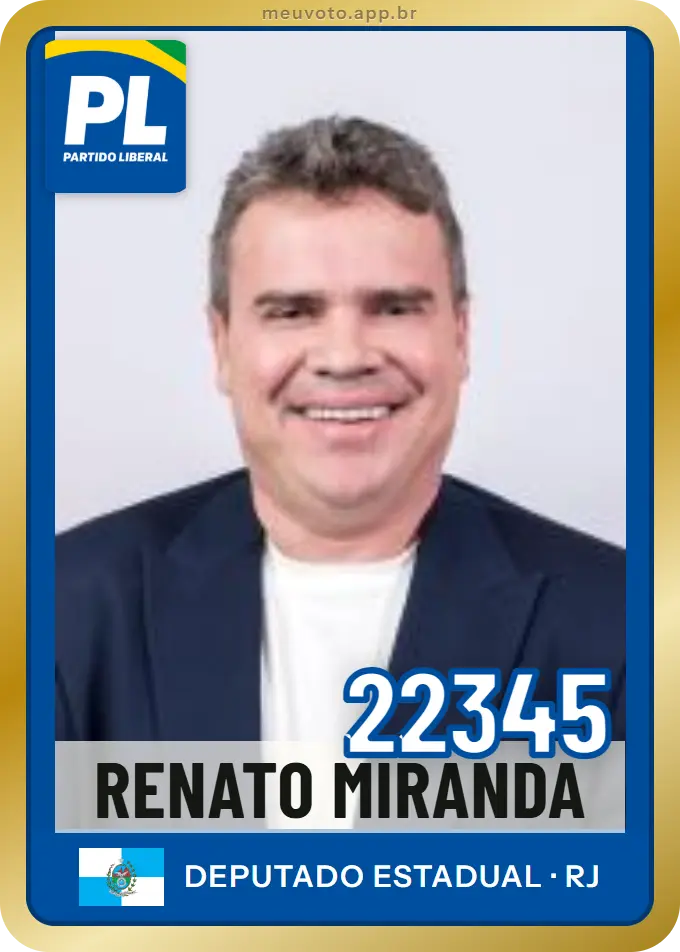 Carta de Renato Miranda, número 22345, PL