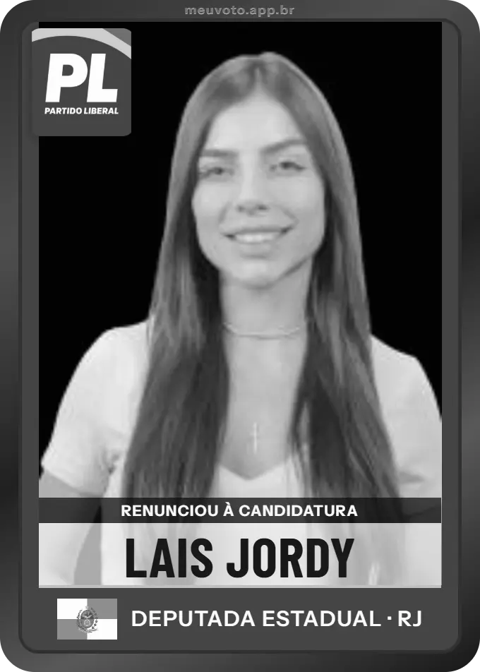 Carta de Lais Jordy, PL. Renunciou à candidatura e não vai à urna.