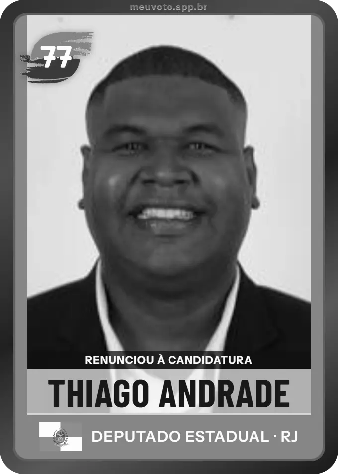 Carta de Thiago Andrade, Solidariedade. Renunciou à candidatura e não vai à urna.