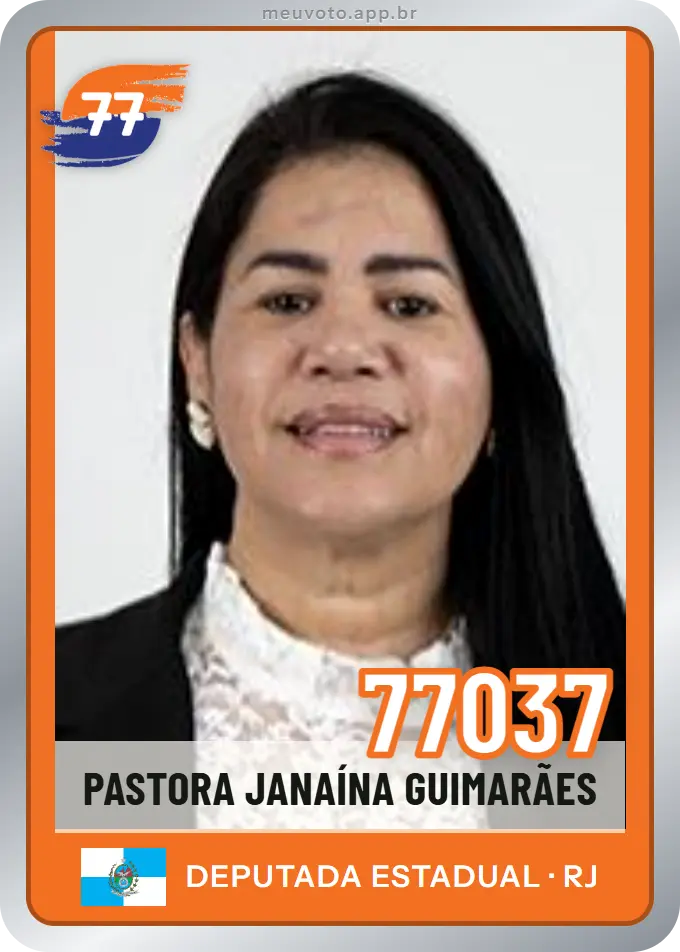 Carta de Pastora Janaína Guimarães, número 77037, Solidariedade