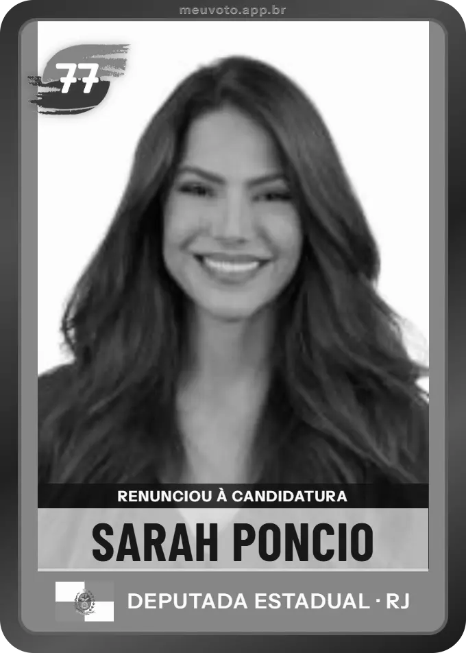 Carta de Sarah Poncio, Solidariedade. Renunciou à candidatura e não vai à urna.