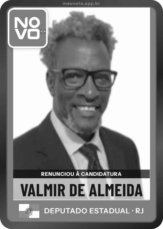 Carta de Valmir de Almeida, Novo. Renunciou à candidatura e não vai à urna.