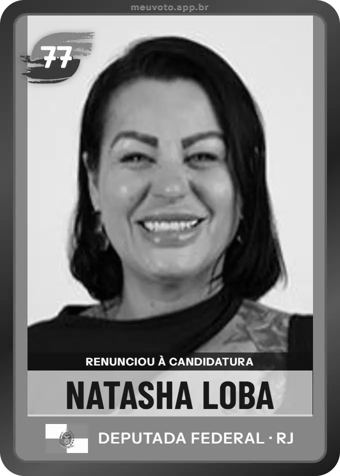 Carta de Natasha Loba, Solidariedade. Renunciou à candidatura e não vai à urna.