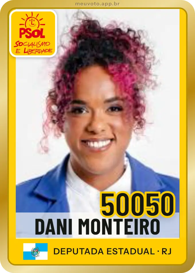 Carta de Dani Monteiro, número 50050, PSOL
