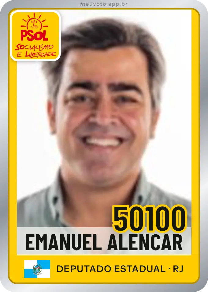 Carta de Emanuel Alencar, número 50100, PSOL