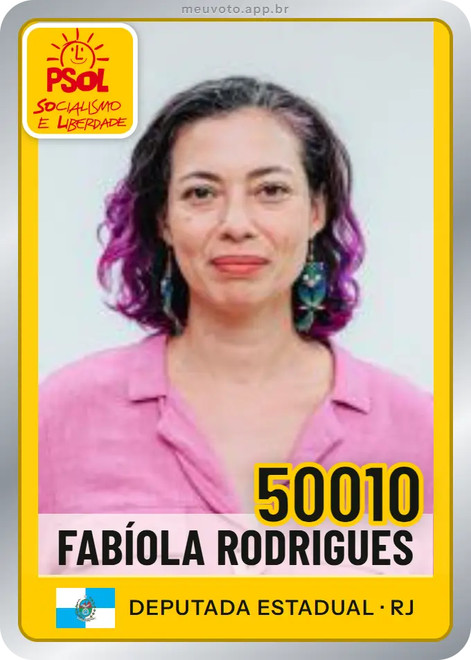 Carta de Fabíola Rodrigues, número 50010, PSOL